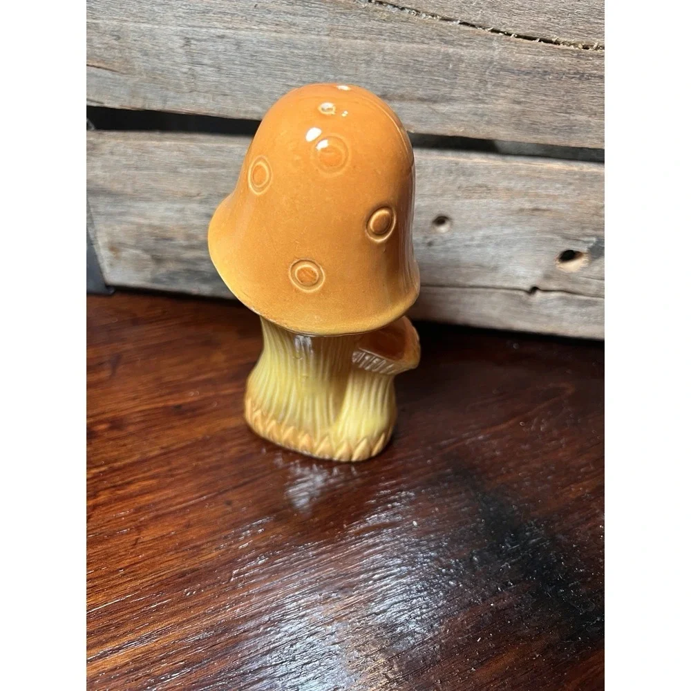 Vintage MCM Tall Double Mushroom Porcelain Shaker Made in Japan Orange